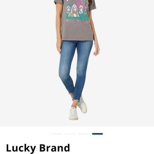 Lucky Brand Ava skinny jeans, size 2/26, Frayed cuffs, Med Wash Blue